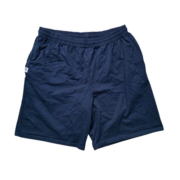 Russell Athletic Men’s Large Blue Cotton Shorts Elastic Waist - Picture 1 of 6